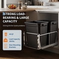 thumbnail image 2 of Superior Pull Out Kitchen Trash Can – Double 40 Quart, Heavy Duty 304 Stainless Steel, Soft-Close Slides, Dual Bins for Garbage & Recycling – Fits 18"W x 24"D – 304 Steel Double Bin, 2 of 7
