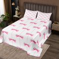 thumbnail image 2 of Erosebridal Bowknot Coverlet Set King for Teens, Princess Ribbon Bedding Set, Cartoon Decor 3pcs, 2 of 5
