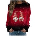 thumbnail image 2 of EGNMCR Chandail en Molleton de Noël pour Femmes, Col Rond, Mode Décontractée, Manches Longues, Imprimé de Noël, Blouse, 2 of 5