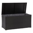 thumbnail image 1 of CorLiving Parksville Large Resin Wicker and Steel Outdoor Storage Box with Inner Liner, Black, 1 of 10