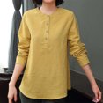 thumbnail image 4 of Timegard Blouse pour Femmes Ample Légère Manches Longues Bouton Col Rond Chemises Décontractées pour Bureau, 4 of 8