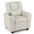 thumbnail image 2 of Costway Fauteuil Inclinable pour Enfants avec Porte-Gobelet et Poche Latérale Dossier et Repose-Pieds Réglables Beige, 2 of 10