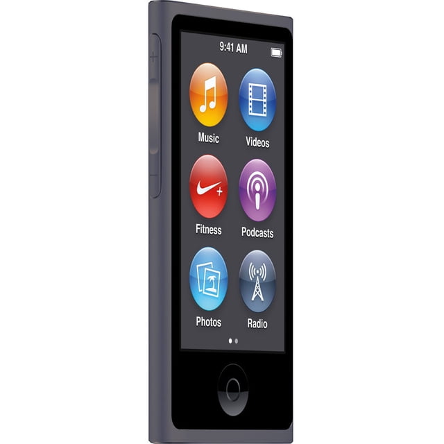 Apple iPod Nano 7e Génération 16 Go Gris Cosmique Ensemble (Modèle le Plus Récent) Boîte Ouverte, Gravé. l'Ipod compact Présente un Écran multi-touch de 2,5 Pouces Affichant des Icônes d'Appli pour la Musique, des Vidéos, la Mise en Forme, des Baladodiffuseurs, des photos et la radio FM. Comprend Bluetooth 4.0, un Podomètre et jusqu'à 30 Heures de Lecture audio. Livré avec un Nouveau Câble Lightning, des Écouteurs, un Protecteur d'Écran et un Étui.