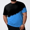 thumbnail image 2 of BOBOGOJP T-Shirt Ajusté pour Hommes Manches Courtes Rayé Henley (Bleu,7TG), 2 of 5