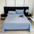 thumbnail image 1 of Aodebiao ​​Double Brushed Polyester Bed Sheet - Queen Size (98x90in) - Ultra Soft Solid Color Dorm Sheet Set - Wrinkle & Shrink Resistant (8 Colors)​​, 1 of 8