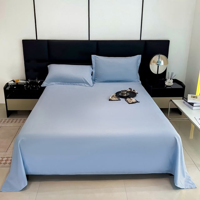 Aodebiao Double Brushed Polyester Bed Sheet - Queen Size (98x90in) - Ultra Soft Solid Color Dorm Sheet Set - Wrinkle & Shrink Resistant (8 Colors)