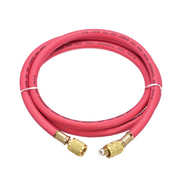 Unique Bargains Raccord de Filetage SAE 1,5 m 1/4 à 5/16, Tuyau de Chargement Réfrigération 800 Psi, Rouge