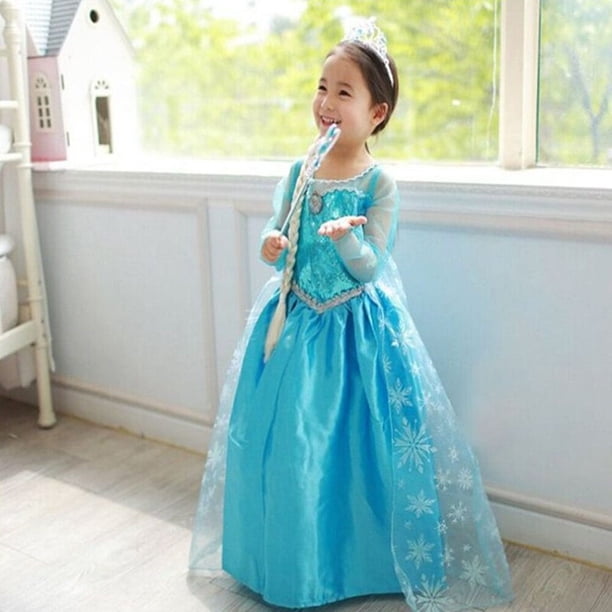 Robe Elsa pour fille – Robe bleue de reine des neiges pour tout-petit - Canada