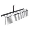 thumbnail image 1 of VEVOR Tow Behind Landscape Rake, 72" Tow Dethatcher with 32 Steel Tines, Lawn Dethatcher Rake Attaches to Category 1, 3 Point Hitch for Tractor, for Leaves, Pine Needles, Straw, and Grass, 1 of 9
