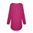 thumbnail image 5 of Mefallenssiah Chemisiers d'Automne pour Femmes à Col Rond, Couleur Unie, Mode, Smockés, Manches Longues, Hauts, Rose Vif, TG, 5 of 5