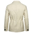 thumbnail image 4 of LOVZFMLL Jackets for Men's Solid Color Button Pocket Long Sleeved Hooded Lapel Casual Jacket, 4 of 4