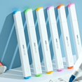 thumbnail image 1 of 6 packs of aesthetically pleasing colored highlighters, 6 vibrant colors - no bleeding through, Bible highlighters, quick drying, soft chisel tips, suitable for diary writing, school supplies, 1 of 9