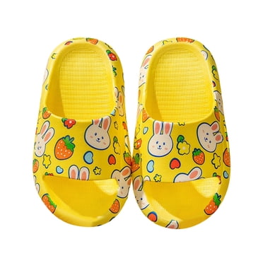 MIASHUI Kids Slippers Boys Girls Beach Pool Shower Sandals Non Slip Indoor Outdoor,Yellow,3.5-4 Years