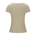 thumbnail image 3 of Plebaso Womens Square Neck Ribbed Crop Tops Short Sleeve Slim Tshirts Casual Knit Summer Basic Tee Tops, 3 of 5