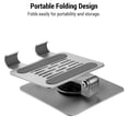 thumbnail image 2 of Graflsoa Support de Tablette en Aluminium Rotatif à 360°, avec Inclinaison Réglable, Design Pliable pour iPad et Toutes les Tablettes, Argent/gris, Support de Bureau Compact et Portable, 2 of 6