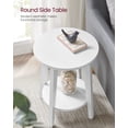 thumbnail image 3 of VASAGLE Collection MAEZO - Table d'Appoint, Petite Table d'Extrémité Ronde à 2 Niveaux, Table de Nuit avec Pieds Fuselés, Transitions Courbées, pour Petits Espaces, Salon, Chambre, Blanc Nuage, 3 of 6