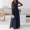 thumbnail image 1 of Fankiway Mode Femmes Été Décontracté Uni Col en V Sans Manches Gilet Robe Longue Robes de Plage pour Femmes Grande Taille Robes pour Femmes, 1 of 8