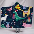 thumbnail image 3 of Agiferg Winter Christmas Pattern Wear Cap Home Blanket Children's Blanket Hooded Shawl, 3 of 3
