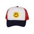 thumbnail image 1 of Gravity Threads Smile Face Embroidery Trucker Hat, Smile White/Red/Navy, 1 of 2