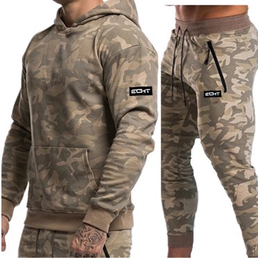 Men's Autumn And Winter Muscle Sports Suit Sports Running Training Camouflage Two-piece Suit