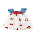 thumbnail image 1 of Robe de Princesse pour Bébé Fille avec Broderie de Cerises et Patchwork, 1 of 9