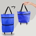 thumbnail image 2 of WHEANG Sac à Outils Chariot de Magasinage Sac Portable Multifonction Sac Fourre-Tout Pliable Chariot de Magasinage Sacs d'Épicerie Réutilisables avec Roues Chariot d'Épicerie Roulant Taille Unique Bleu, 2 of 5