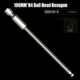 thumbnail image 1 of 1pc Ball End Hex Screwdriver Bit Metric Hex Bit 100mm Long Magnetic Driver Bit Alloy Steel 1/4 Inch Hex Screwdriver Bit H2.5-H8, 1 of 8