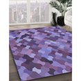 thumbnail image 3 of Ahgly Company Machine Washable Indoor Round Transitional Purple Mimosa Purple Area Rugs, 6' Round, 3 of 7