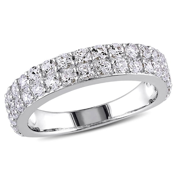 1.50 Carat (ctw) Lab-Created White Sapphire Anniversary Ring Band in Sterling Silver