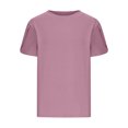 thumbnail image 4 of WMTBSRSW Offres Prime Day Filles Mode Floral Manches Courtes T-Shirts d'Été Unis Basiques Décontractés Col Rond 5-14 Ans, 4 of 6