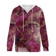 thumbnail image 4 of Chandails à Capuche Zippés pour Femmes Rabais de 50 % en Liquidation Mode Manches Longues Fermeture Éclair Ouvert devant Manteau Ample Imprimé Blouse Manteau Hauts Poches Blouse à Capuche, 4 of 4