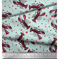 thumbnail image 2 of Soimoi Cotton Duck Fabric Dot & Lobster Ocean Print Sewing Fabric Yard 56 Inch Wide, 2 of 3