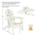 thumbnail image 2 of Gymax Lot de 4 Chaises Adirondack Pliantes pour Patio, Résistantes aux Intempéries, avec Porte-Gobelet, Cour, Blanc, 2 of 8