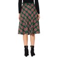 thumbnail image 3 of Unique Bargains Jupe Mi-Longue Trapèze à Carreaux avec Ceinture à Taille Haute pour Femme Vert Rouge TG, 3 of 7