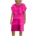 thumbnail image 2 of Gspmoly Robes d'Été pour Femmes, Robe Décontractée Unie à Col Châle pour Femmes, Robe à Col Rond pour Femmes, Robes Habillées pour Femmes Économies, 2 of 5
