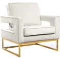 thumbnail image 1 of Meridian Furniture Noah Cream Velvet Accent Chair with Gold Iron Base, 1 of 5