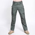 thumbnail image 2 of Penkiiy Pantalon de Randonnée Homme Liquidation Pantalon Homme Couleur Unie Multi-Poches Salopettes Lavées Pantalon Décontracté d'Extérieur Pantalon Pantalon Vert Armée, 2 of 6