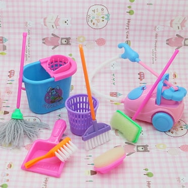 Dalazy 9 Pcs/set Mini Play Mop Broom Toys Cute Toddler Mop Kid Toy Kids Cleaning Sweeping Tools Kit Clean Boys Girls Fun Educational Kid Toy