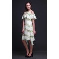 thumbnail image 4 of Bimba Robe Shift Épaules Dénudées Style Chic pour Femmes Imprimé Teinture sur Nœuds Vert Tunique d'Été - TTG, 4 of 6
