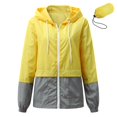 thumbnail image 2 of Qiylii Femmes Veste de Pluie Packable Couleur Extérieure Bloc Coupe-Vent à Capuche, 2 of 9