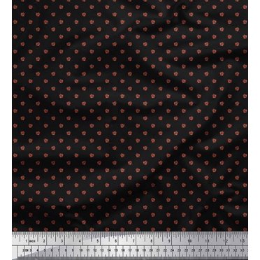 Soimoi Satin Silk Fabric Artistic Leaves Print Sewing Fabric Yard 42 Inch Wide