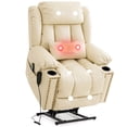thumbnail image 3 of INGALIK Fauteuil Inclinable Élévateur à Double Moteur, Grande Puissance, Position Infinie, Fauteuil Inclinable à Plat, Fauteuil Élévateur Électrique en Cuir, Télécommande Remplaçable, 3 of 5