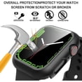 thumbnail image 2 of KOMI 2-Pack for Apple Watch 40mm Screen Protector Case,for iWatch Series 8/7/6/5/4/Series SE/SE 2 40mm Protection Cover All-Around Tempered Glass Screen Protector Case Ultra-Thin - Black+Black, 2 of 5