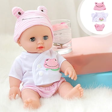 Staron Doll Clothes Baby 3PCS Pink Doll Clothes Outfit Set for 12 Inch Doll Newborn Girl Boy Realistic Doll Accessories