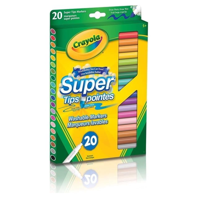 Crayola Washable Super Tips Markers, 20 Count