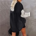 thumbnail image 4 of PVCS Femmes Léopard Poches Épissure Boutons Manches Longues Tops Outwear Tour-Down Col Veste Manteau, 4 of 7