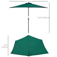thumbnail image 3 of Outsunny Parasol de Patio Demi-Rond de 9 Pi, Parasol de Marché Extérieur pour Table de Patio avec Mécanisme à Manivelle, 5 Baleines, Vert Foncé, 3 of 10