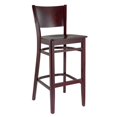 thumbnail image 1 of Tabouret de Bar Hendrix en Acajou Foncé avec Assise en Bois, 1 of 2