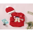 thumbnail image 4 of Infant Baby 2PCS Christmas Outfits  Long Sleeve  Neck Knit Romper + Beanie Hat Set, 4 of 9