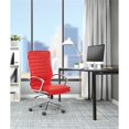 thumbnail image 2 of High Back Manager's Faux Leather Chair in Red with Chrome Base, 2 of 8